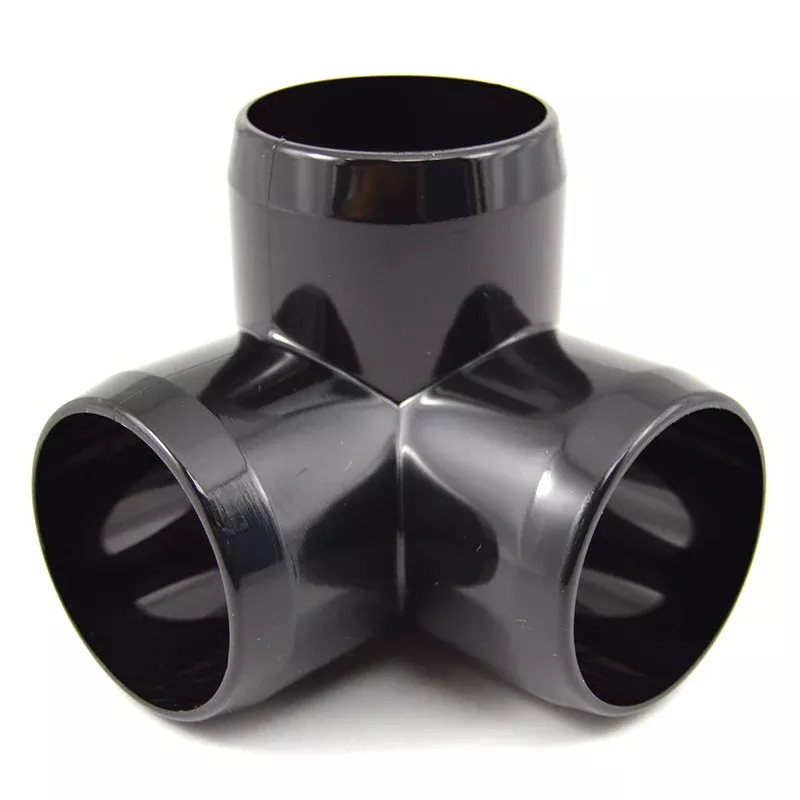 1-1/2″ 3-Way PVC Furniture Fitting – Black