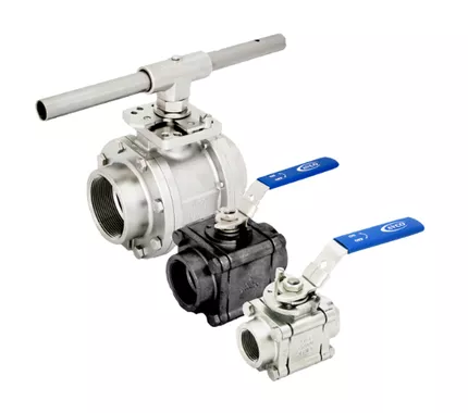 1-1/2″ AVCO 1100 2-Way Ball Valve, 3 Piece, 316 Stainless Steel Body, Full Port, Socket Weld, with Locking Handle