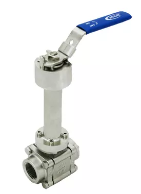 1-1/2″ AVCO 1500 Cryogenic Ball Valve, 2-Way, 3 Piece, 316 Stainless Steel Body, Full Port, NPT with Locking Handle