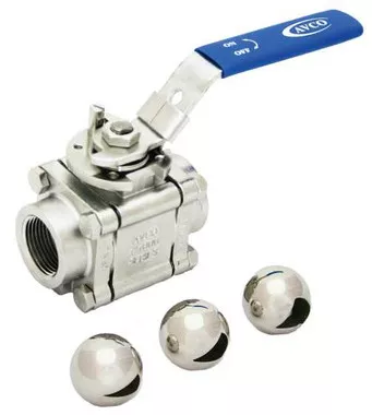 1-1/2″ AVCO 1900 Fire Safe, Control Ball Valve, 3 Piece, 316 Stainless Steel, 150# Flange, 60° Vee Port with Locking Handle