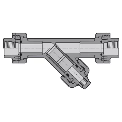 1-1/2″ Spears Gray PVC True Union Y-Strainer – FIPT – EPDM – SS8 Mesh (YS2BS8-015)