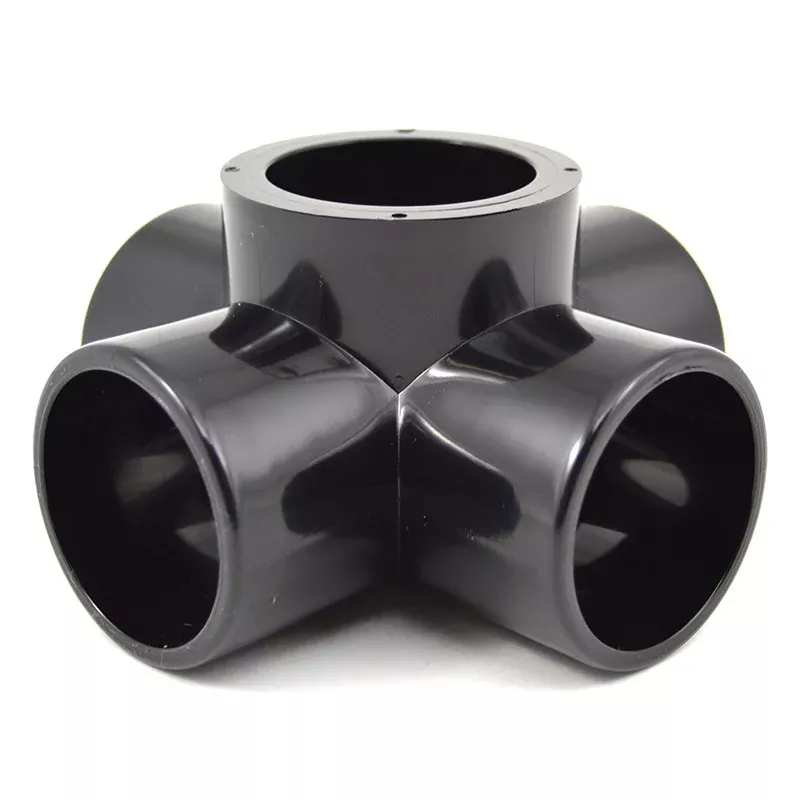1-1/4" 5-Way PVC Furniture Fitting - Black