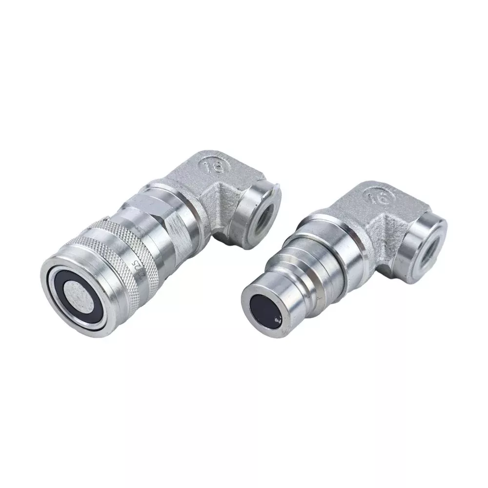 1/2 NPT Flat Face Hydraulic Quick Coupler Elbow TL107 compatible with Bobcat