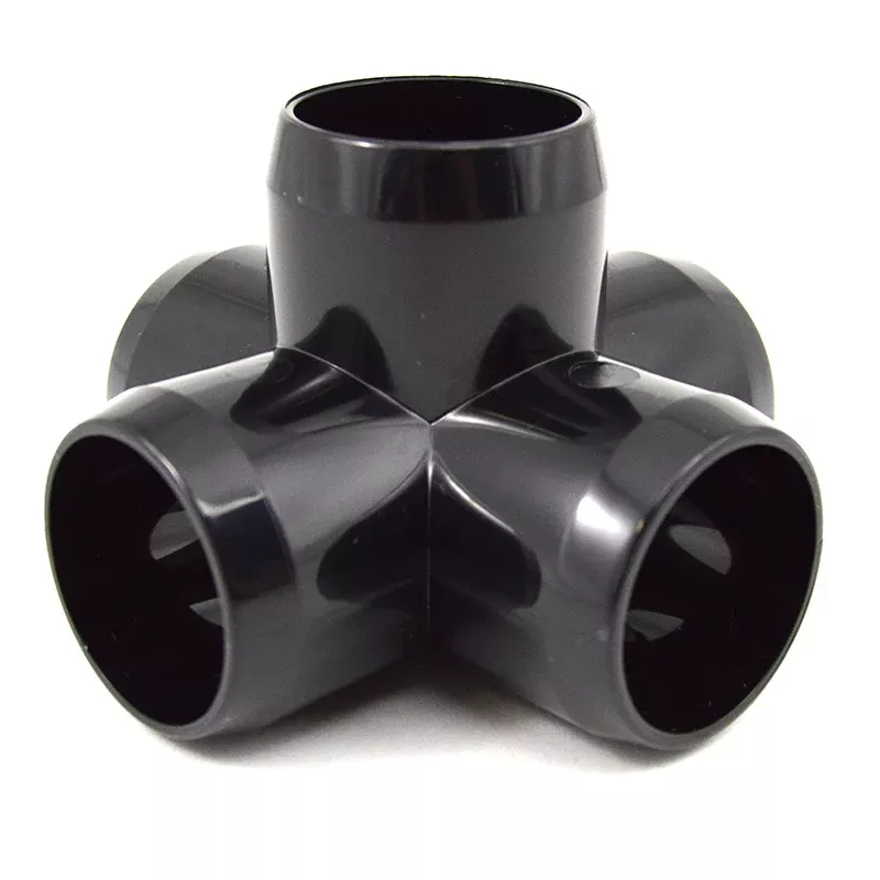 1" 5-Way PVC Furniture Fitting - Black