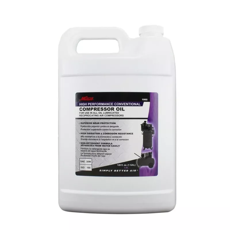 1 Gallon Air Compressor Oil High-Performance Conventional SAE 30W ISO 100 Milton