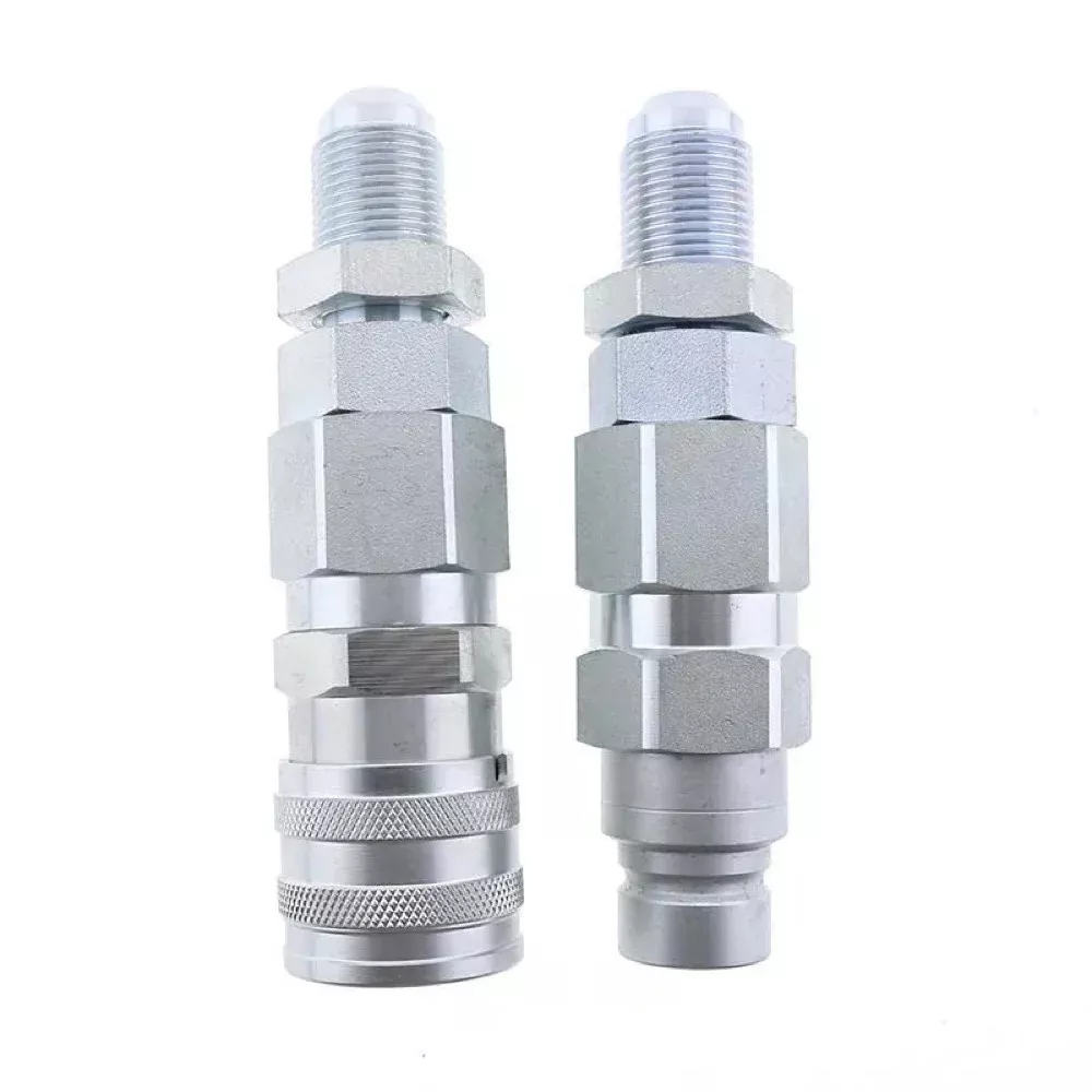 #10 JIC Thread 1/2″ Flat Face Hydraulic Quick Connect Coupler compatible with Bobcat 463 553 753 763