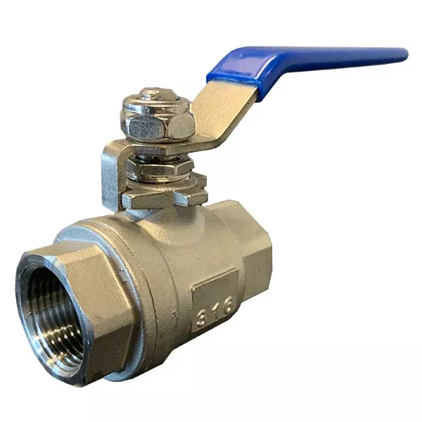 2" Flui-PRO 2pc Stainless Steel 316 Ball Valve - Threaded