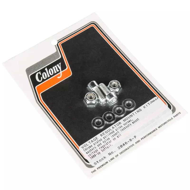 #2046-8-P Voltage Regulator Mounting Kit Smooth Allen 2000-Up Harley-Davidson Softail – Chrome Plated