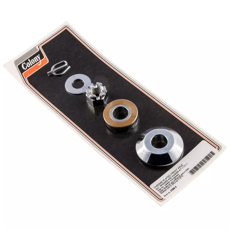 #2388-5 Front Axle Nut Spacer Washer Kit 2000-Up Harley-Davidson FLSTS – Chrome Plated