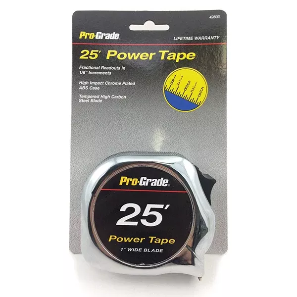 25' Pro-Grade Power Tape Measure w/ Fractional Readout