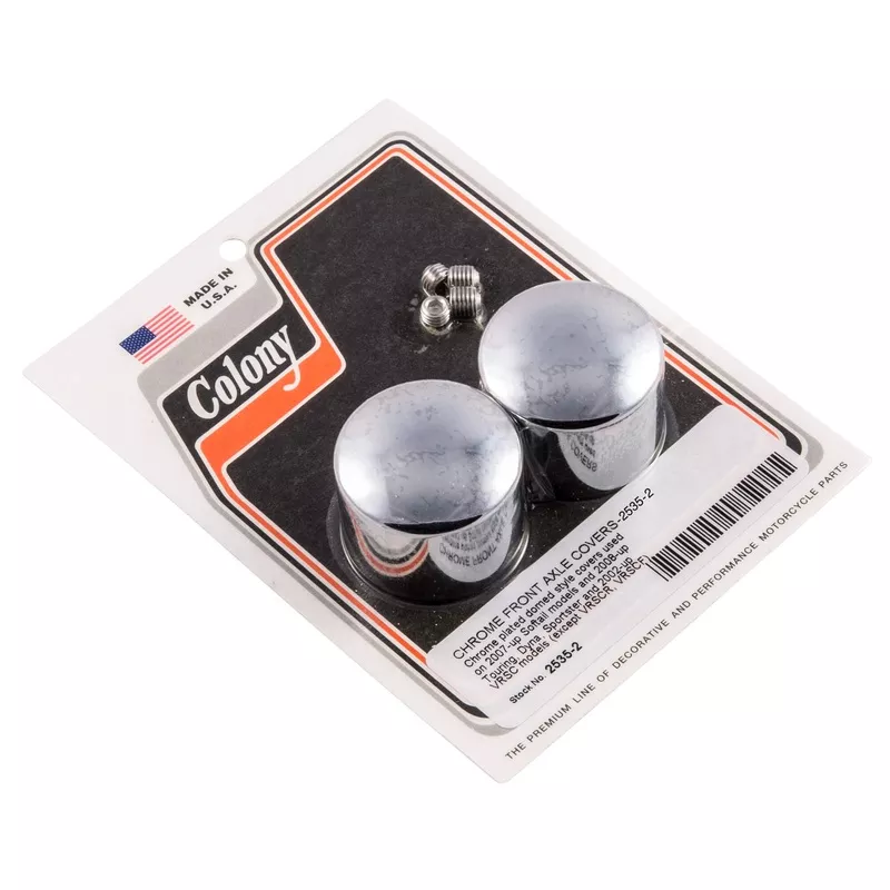 #2535-2 Front Axle Smooth Covers 2007-Up Harley-Davidson Softail 2008-Up Touring/Dyna/Sportster 2002-Up VRSC – Chrome Plated
