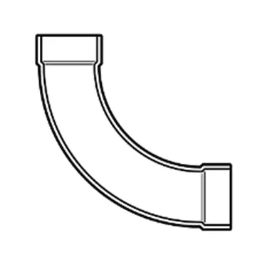 3" Schedule 80 PVC S x S Long Sweep Elbow 806-030LSF (Fabricated Fitting)