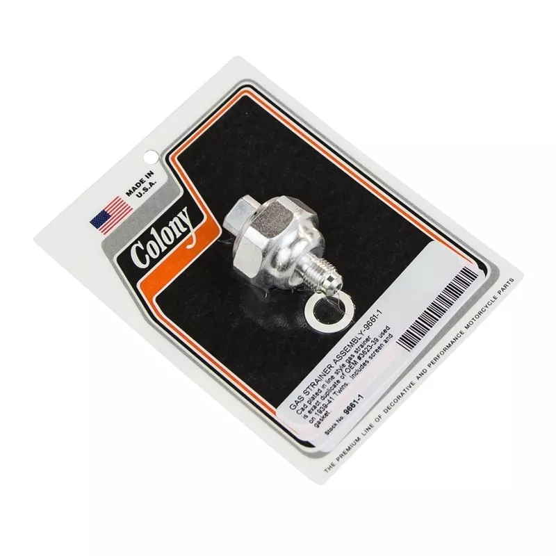 #9661-1 Gas Strainer Assembly 1939-1941 Harley-Davidson Twins – CAD Plated
