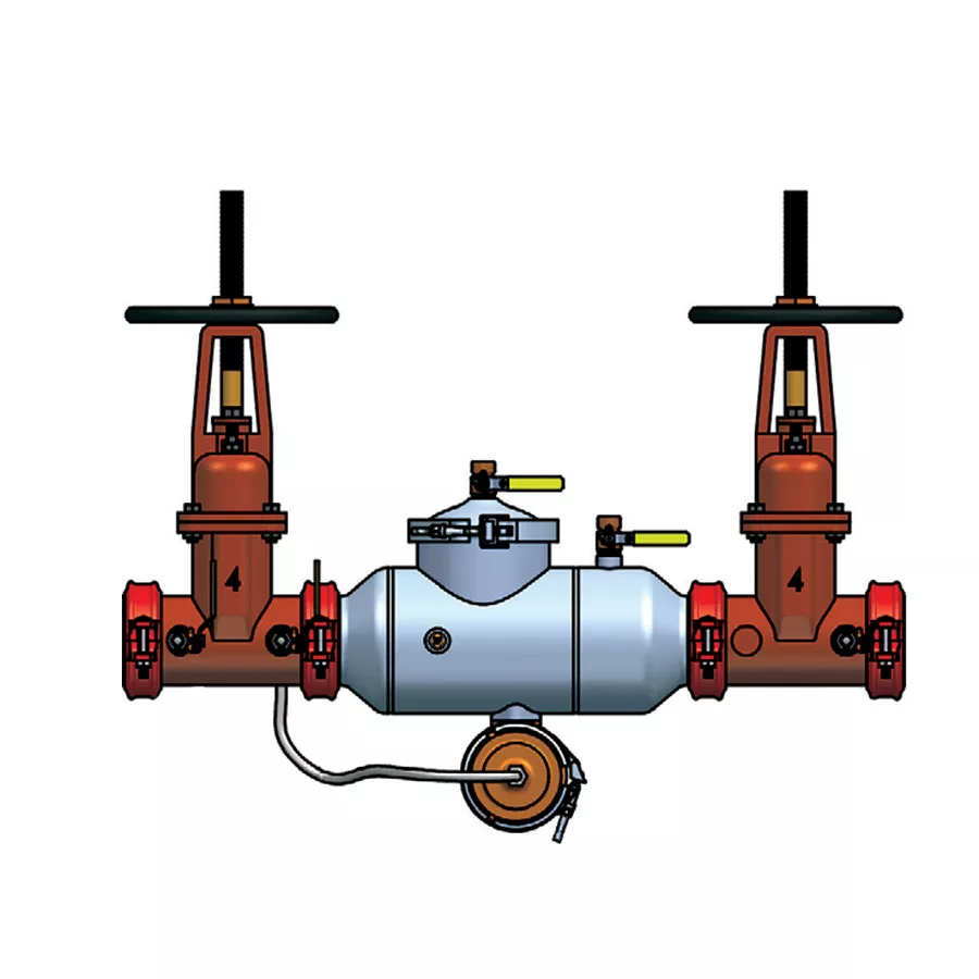 Apollo™ 4ALF20008 RPLF4A Standard Principle Backflow Preventer, 3 in Nominal, Outside Stem and Yoke Groove End Style, Bronze Body, Reduced Pressure, Domestic