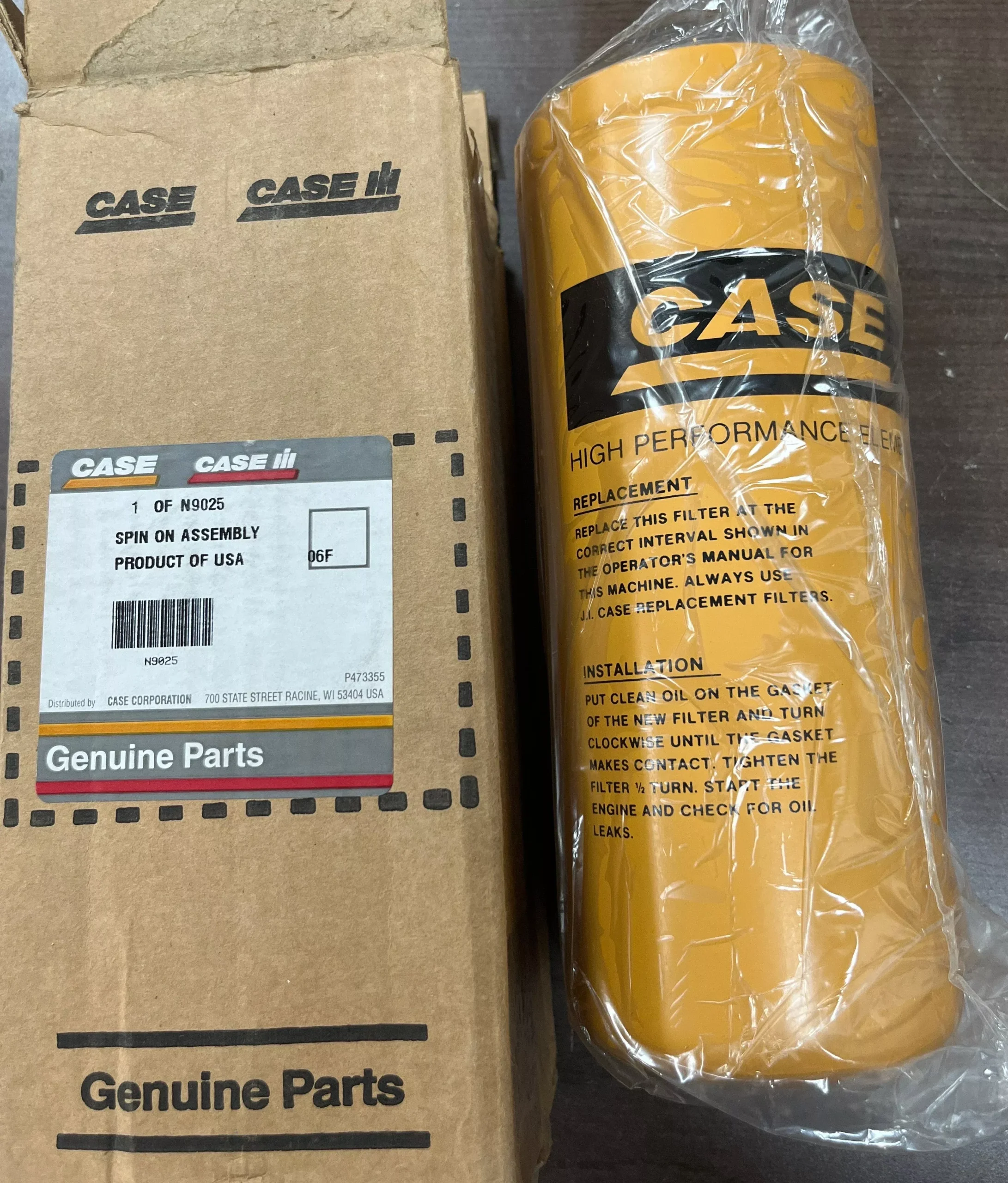 Case N9025 hydraulic oil filter Clark 2394166