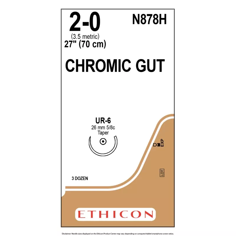 Ethicon Surgical Gut N878H Suture - Absorbable Surgical (Box of 36)