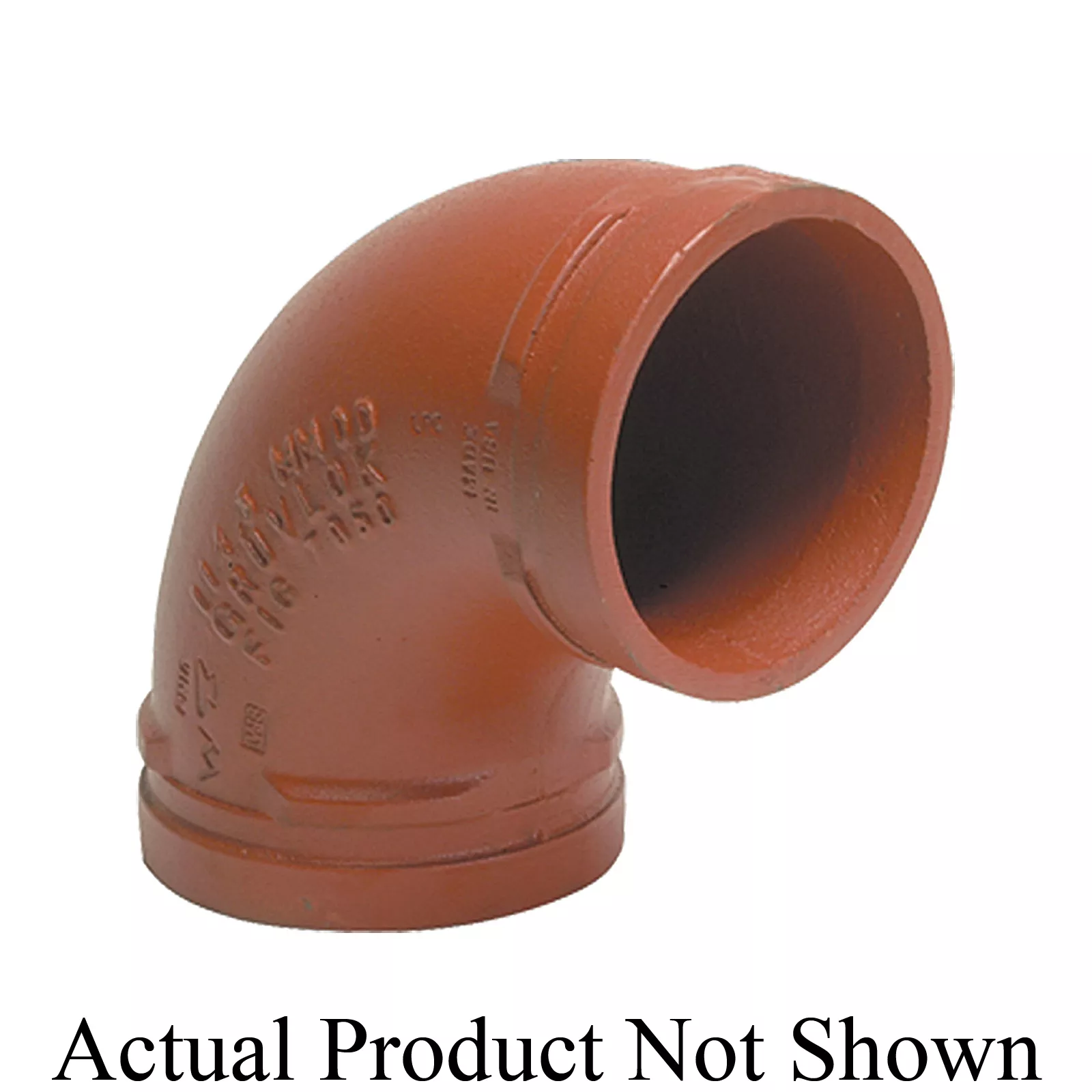 Gruvlok 0390136703 FIG 7050P 90 deg Elbow, Carbon Steel, 2 in Nominal, Plain End Style, Galvanized, Domestic