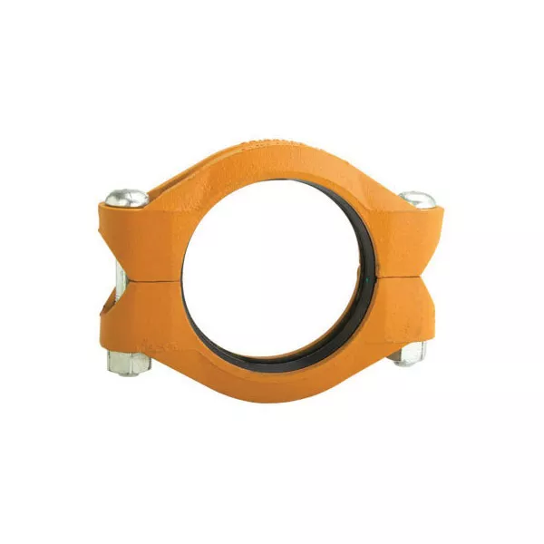 Gruvlok 1330017645 FIG 770 High Pressure Rigid Coupling With EPDM Gasket, 2-1/2 in Nominal, Grooved End Style, Ductile Iron, Rust Inhibiting Orange Painted