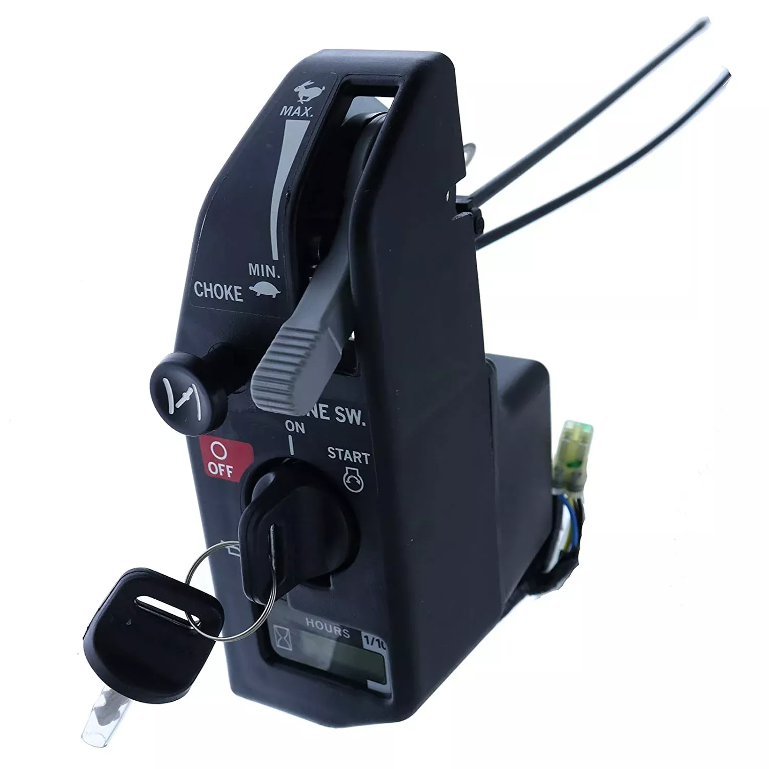 GX630 GX690 Control Box Ignition Switch Assy with 2PCS Keys and 2PCS Throttle Cables Compatible with Honda Double Cylinder Gasoline Generator
