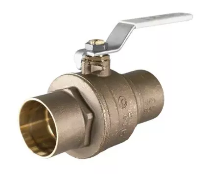 Jomar Valve S-100CG Series, 2 Piece, Full Port, Soldered Ends, Dezincification Resistant Brass, 600 WOG Ball Valve