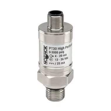 NOSHOK PT30 Series High Performance Fixed Range Pressure Transmitter PT30-1000PSIG-1-13-50-25, 0 to 1000psig, 0.5 Vdc to 4.5 Vdc, 3-wire (ratiometric), 7/16-20 male SAE - 4 (J1926-2), M12 x 1 4 pin