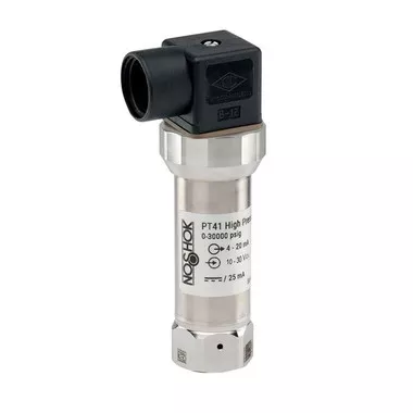 NOSHOK PT41 Series High Pressure Fixed Range Pressure Transmitter PT41-36000PSIG-1-2-6-14, 0 to 36000 psig, 0 VDC to 5 VDC, ±0.5% Span, DIN Form A With 1/2 NPT Female Conduit