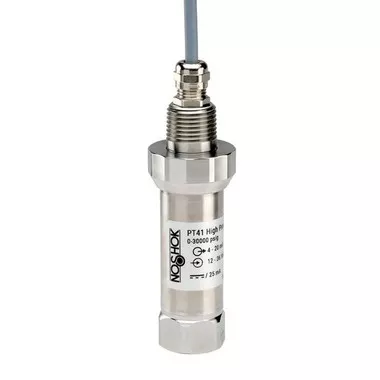 NOSHOK PT41 Series High Pressure Fixed Range Pressure Transmitter PT41-58000PSIG-2-2-6-16, 0 to 58000 psig, 0 VDC to 5 VDC, 3-Wire, ±0.25% Span, 1/2 NPT Conduit With 3 Ft Cable