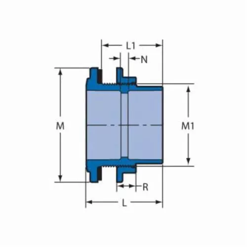 Spears 8170E-005BL Low Extractable Tank Adapter, 1/2 in, Socket, SCH 80/XH, PVC, EPDM Gasket, Domestic