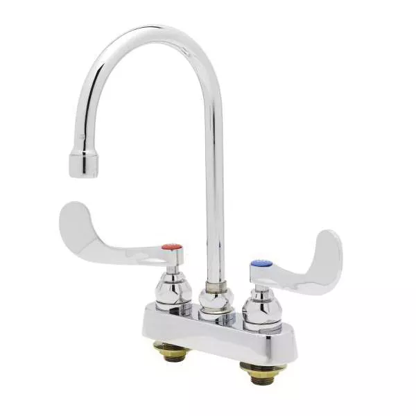T & S B-1141-04 Workboard Mixing Faucet, Polished Chrome, 4 in Center, 2.2 gpm