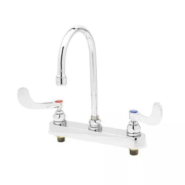 T & S B-1142-04 Workboard Mixing Faucet, Polished Chrome, 8 in Center, 2.2 gpm