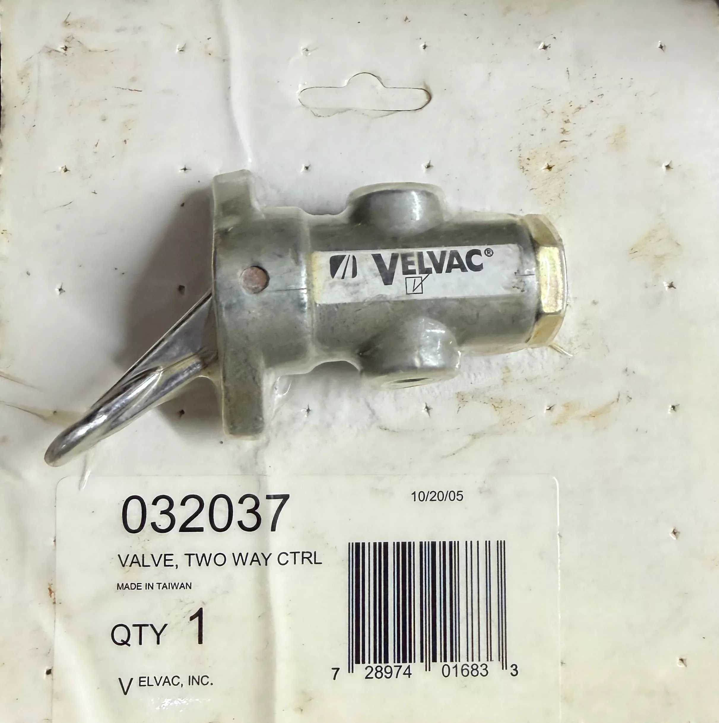 Velvac 032037 Valve, Two Way Control