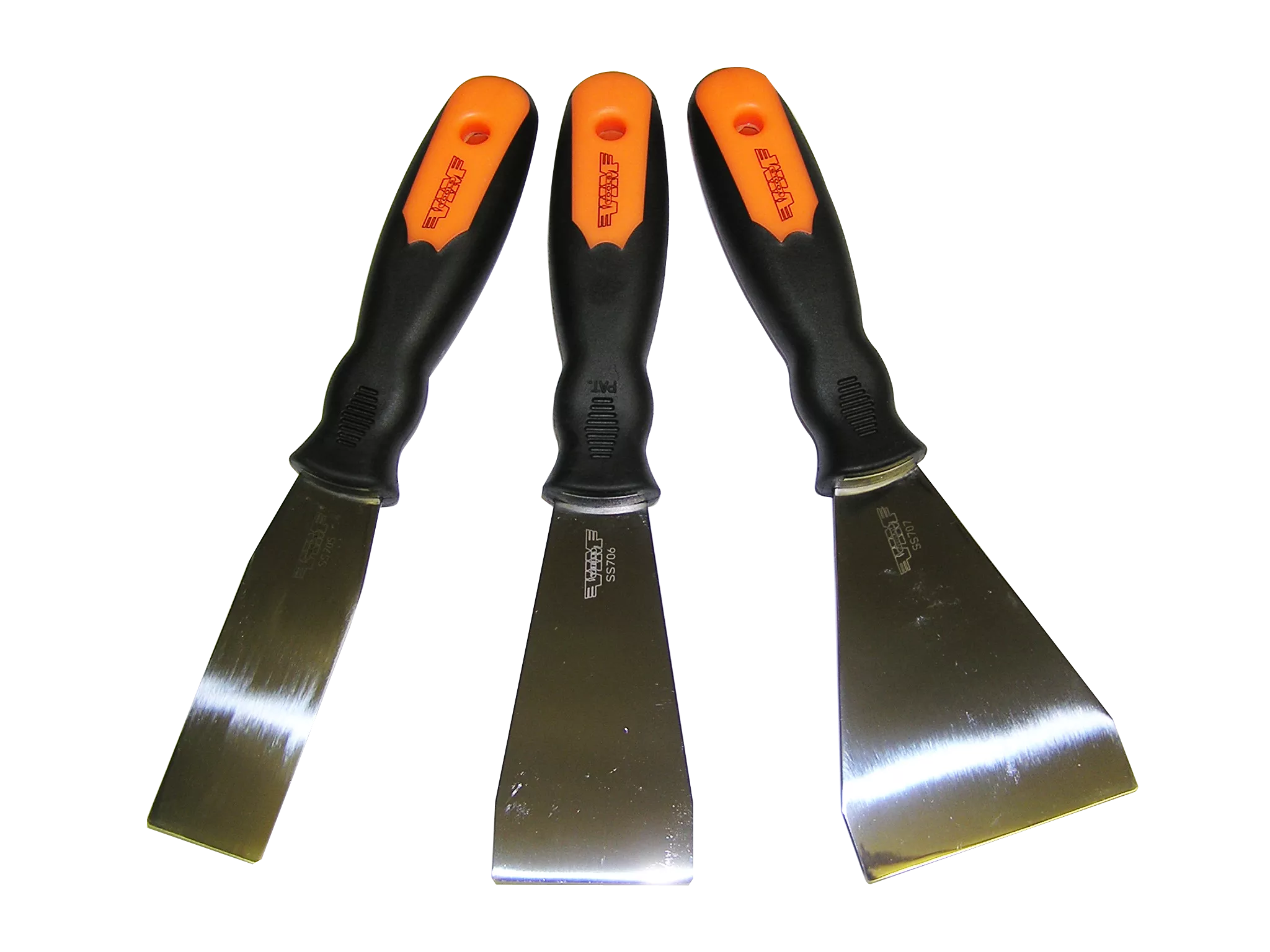 VIM Tools SS7100 | Stainless Steel Flexible Putty Knife Set - 3 Piece