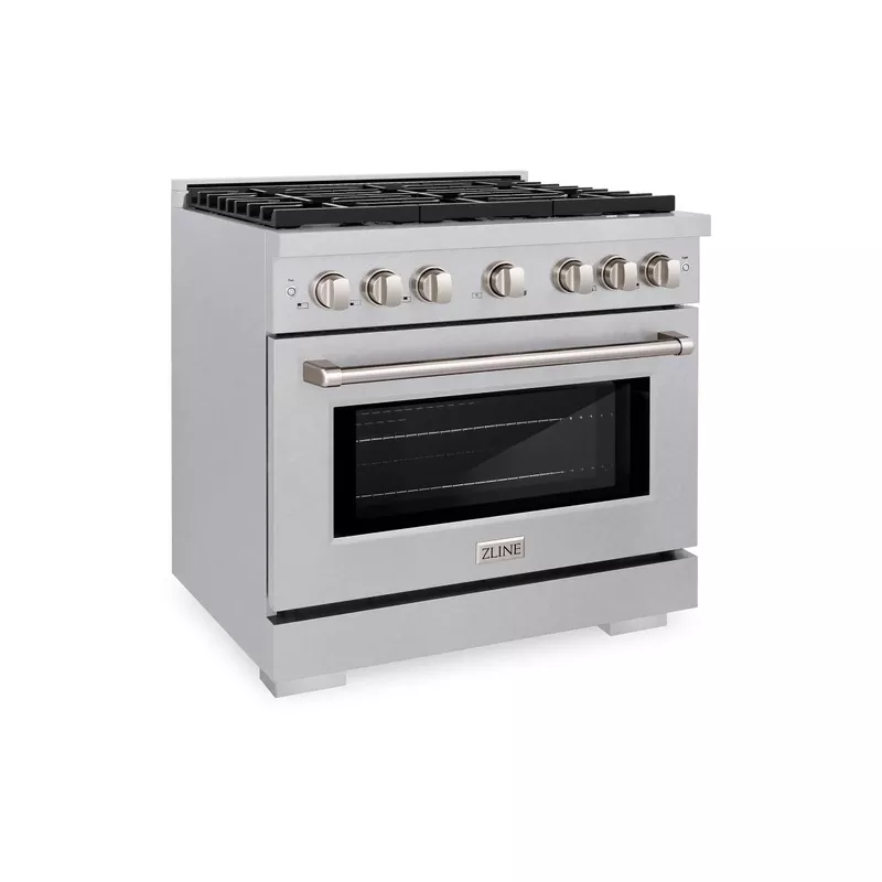 ZLINE 36″Paramount Dual Fuel Range DuraSnow Brass Burners SDRS-BR-36